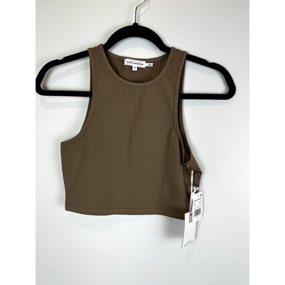 NWT Good American Essential Cut in Crop Top Putty size 0 xs - Picture 1 of 7